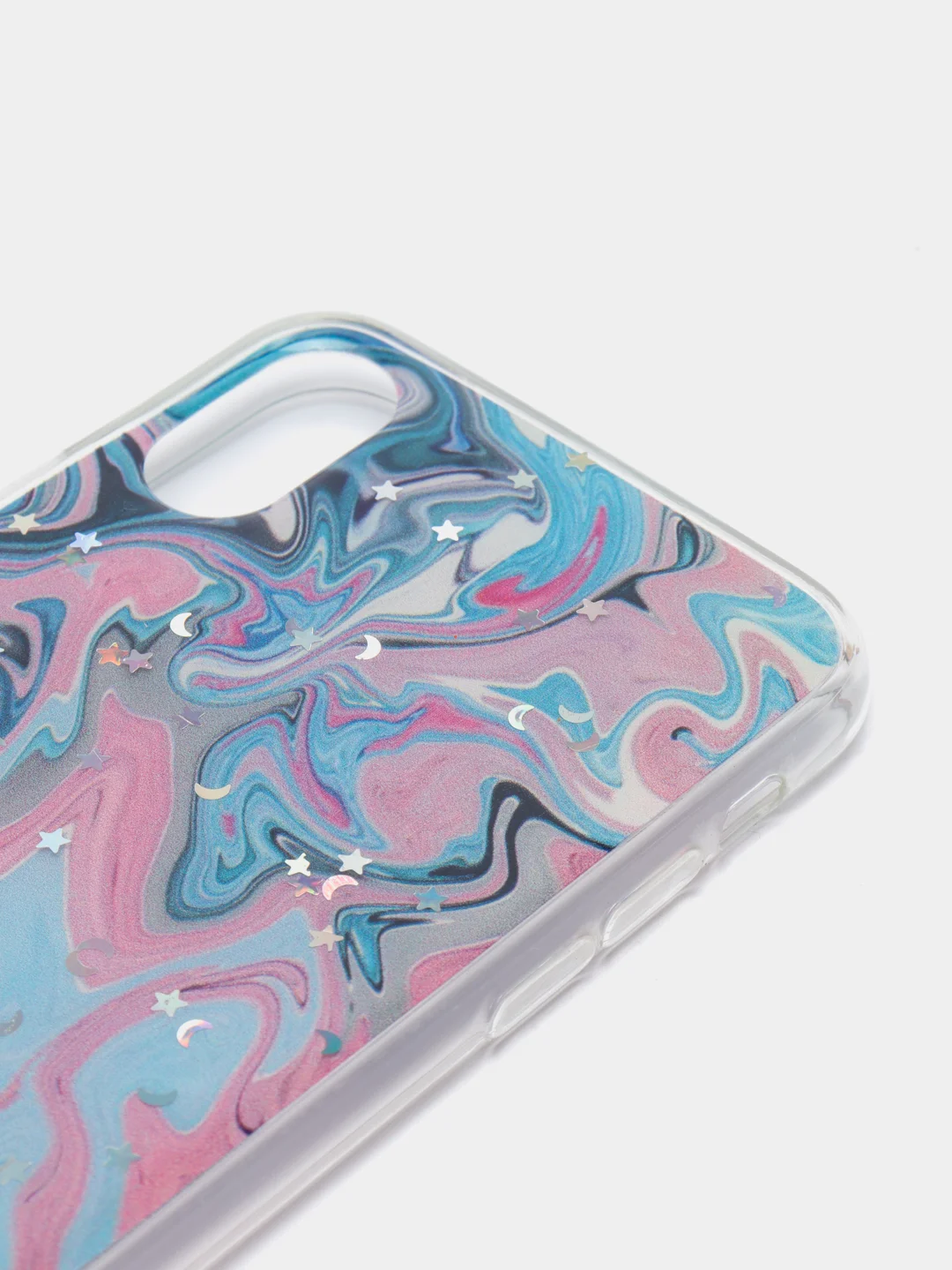 Розовый чехол для Iphone X / Xs с принтом мрамор