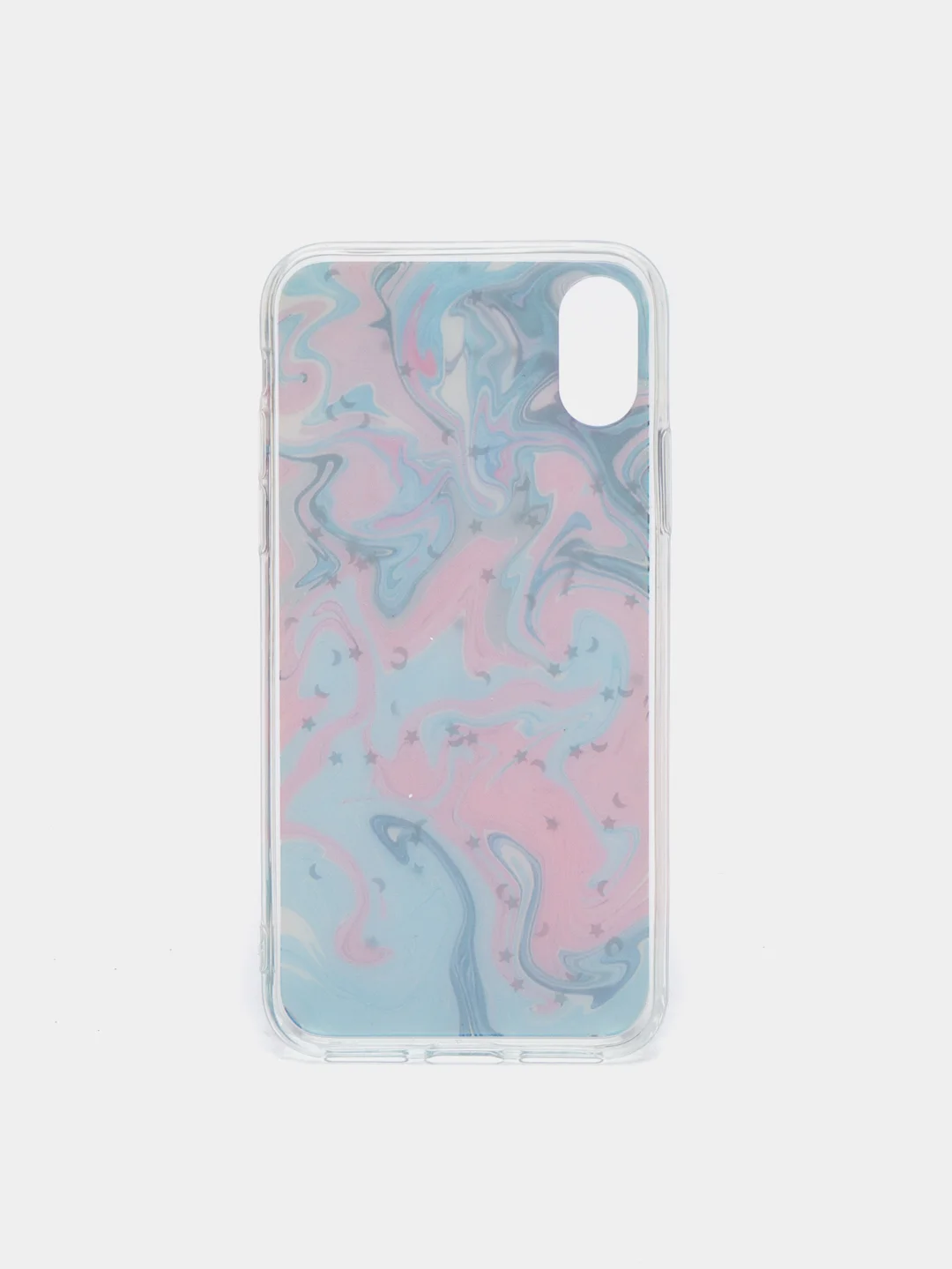 Розовый чехол для Iphone X / Xs с принтом мрамор