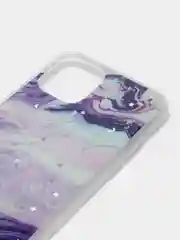 Фиолетовый чехол для iPhone 11 Pro с принтом мрамор