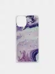 Фиолетовый чехол для iPhone 11 Pro с принтом мрамор