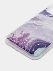 Фиолетовый чехол для iPhone 11 Pro с принтом мрамор