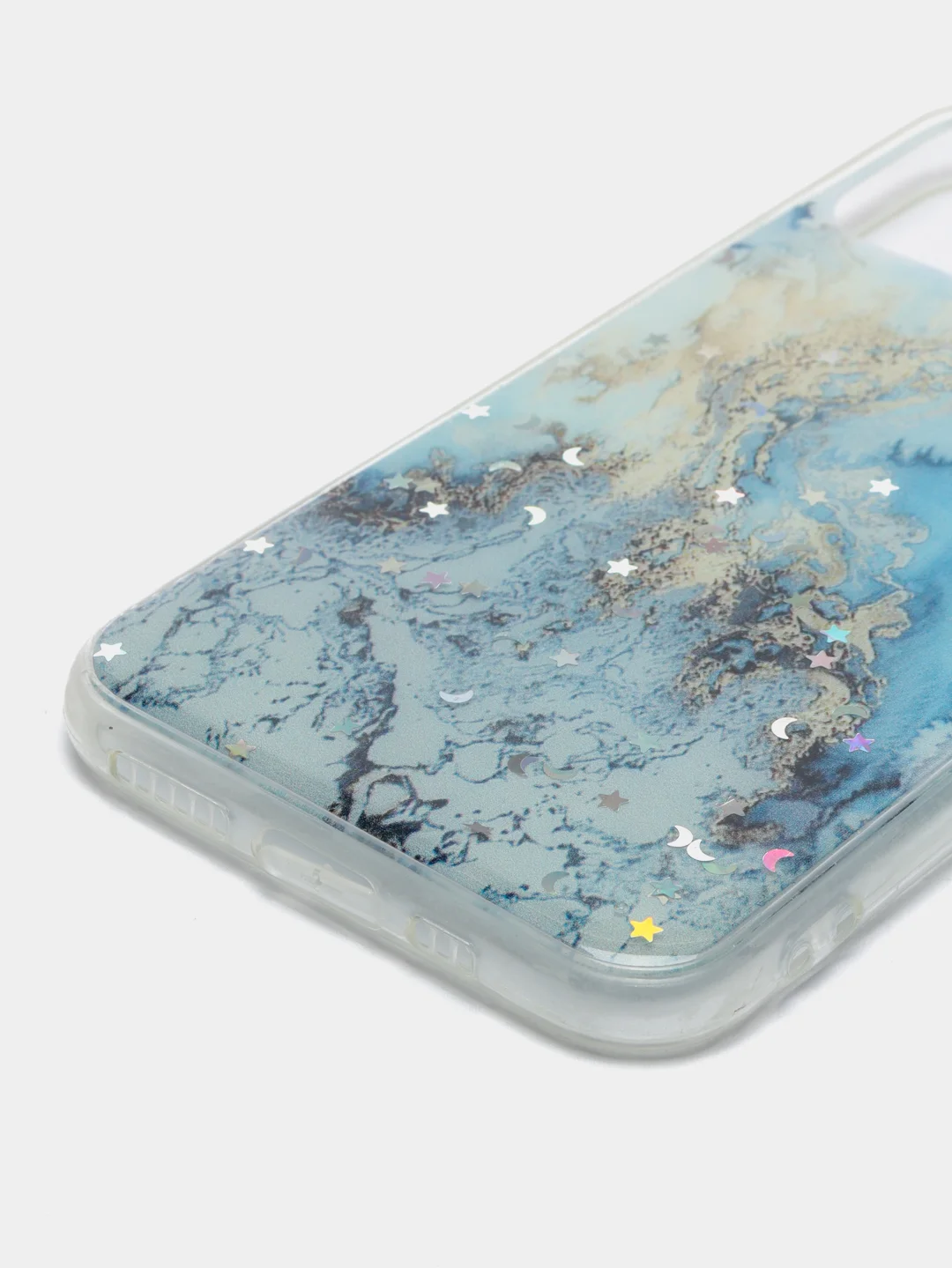 Голубой чехол для iPhone 11 Pro с принтом мрамор