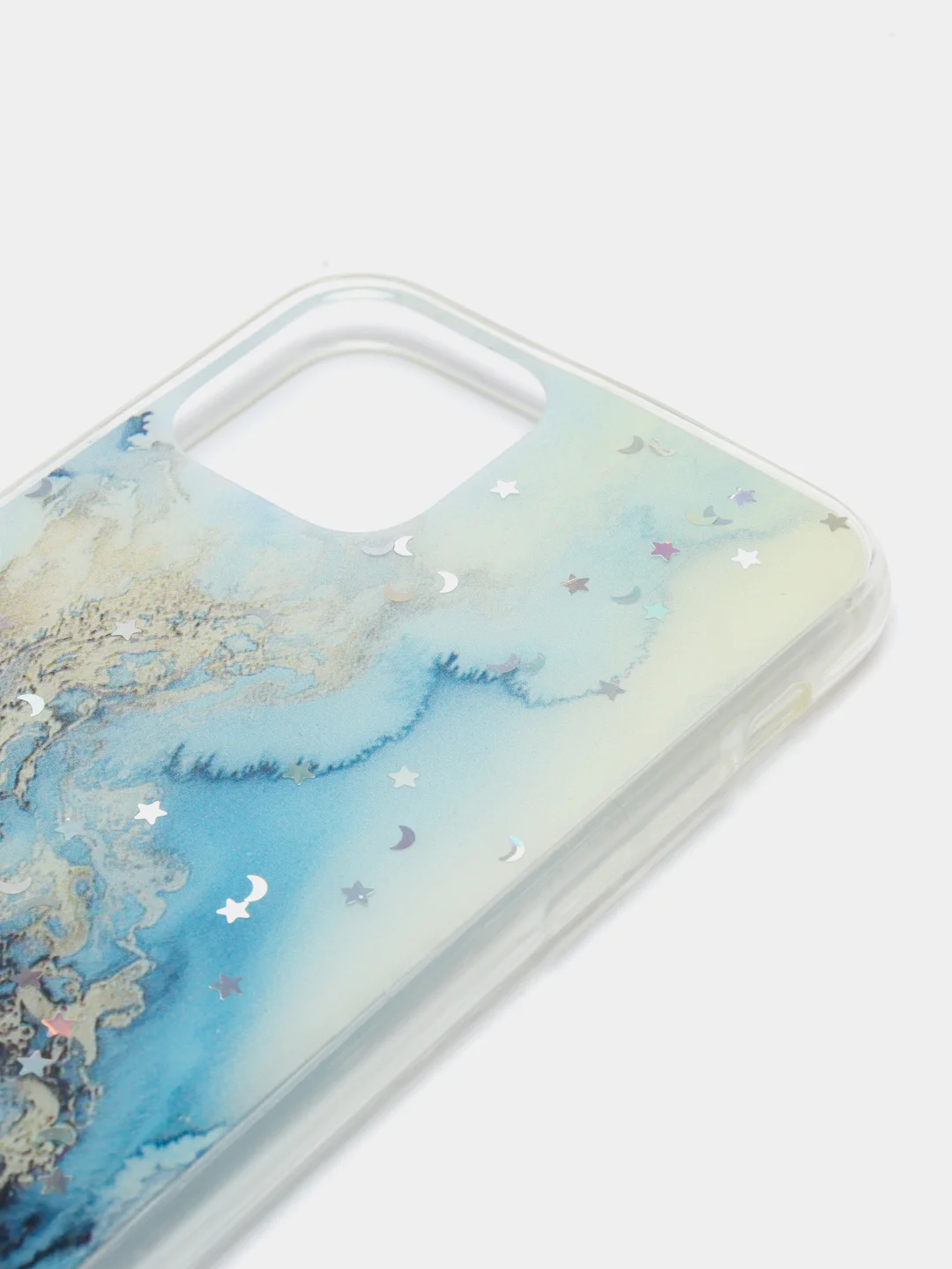 Голубой чехол для iPhone 11 Pro с принтом мрамор