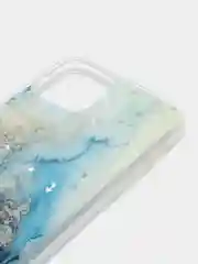 Голубой чехол для iPhone 11 Pro с принтом мрамор