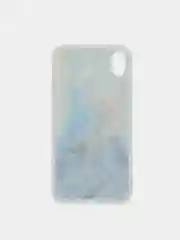 Голубой чехол для Iphone Xr, 10r с принтом мрамор