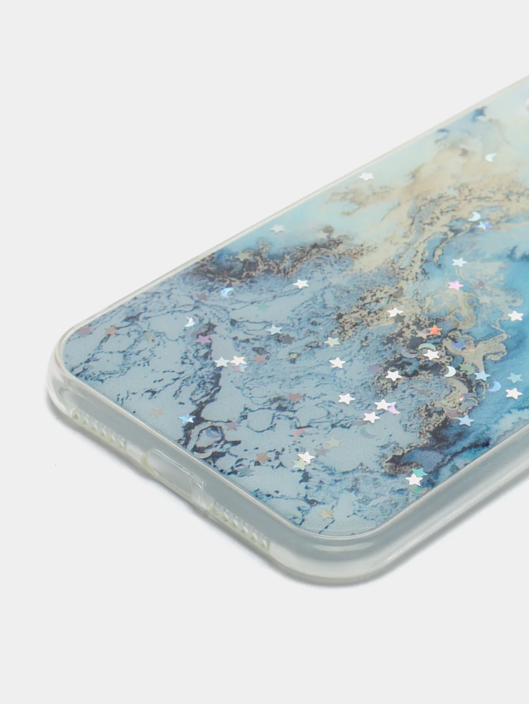 Голубой чехол для Iphone Xr, 10r с принтом мрамор