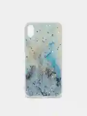 Голубой чехол для Iphone Xr, 10r с принтом мрамор