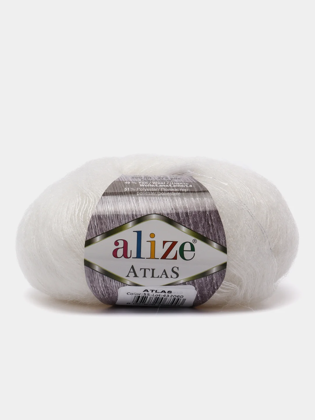 Белый пряжа Alize "Atlas"