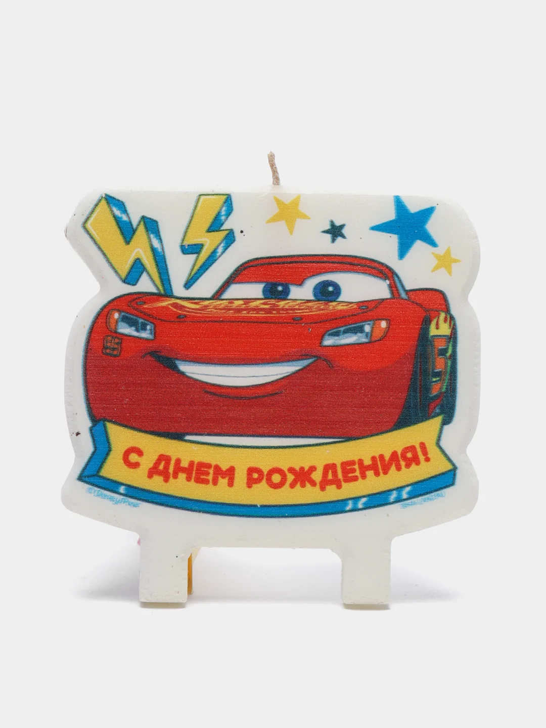 Багровый свеча в торт "С Днем Рождения! Тачки"