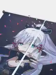 Голубой тканевый постер-плакат Genshin Impact
