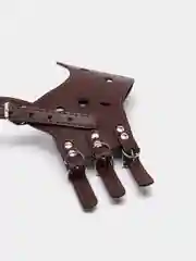 Коричневый кожаный намордник для собак