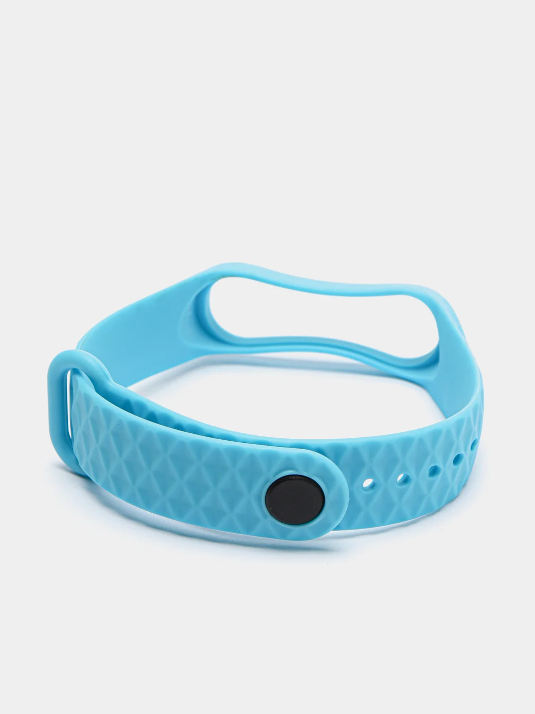 Голубой ремешок силиконовый для Xiaomi Mi Band 3, Mi Band 4 (Ми Банд 3, 4), рифленый