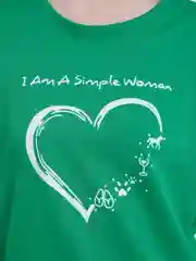 Зеленый футболка женская, оверсайз, с принтом "I Am A Simple Woman", хлопок