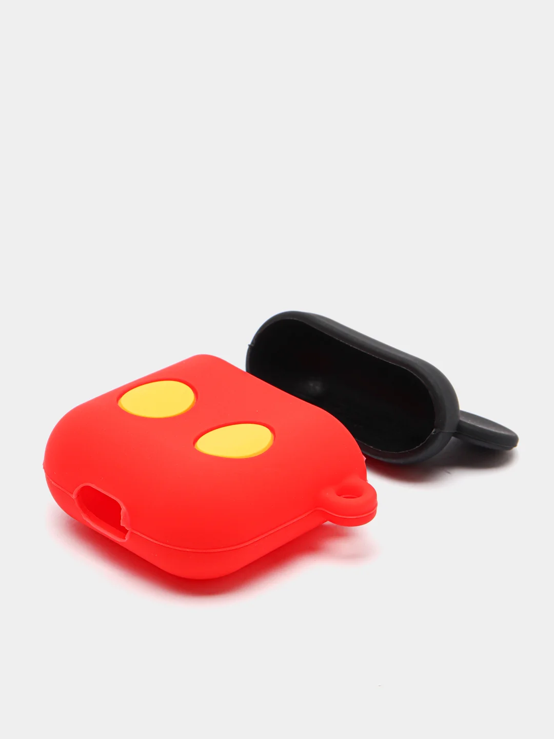 Пастельно-коралловый чехол для беспроводных наушников AirPods 1/2, с карабином, силиконовый