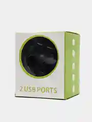 Черный разветвитель прикуривателя в подстаканник, 2 гнезда с 2 USB-портами