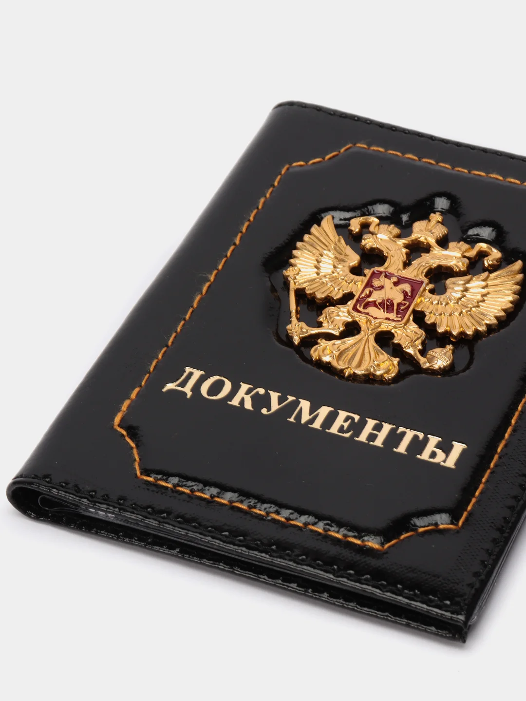 Черный обложка на автодокументы, из натуральной кожи