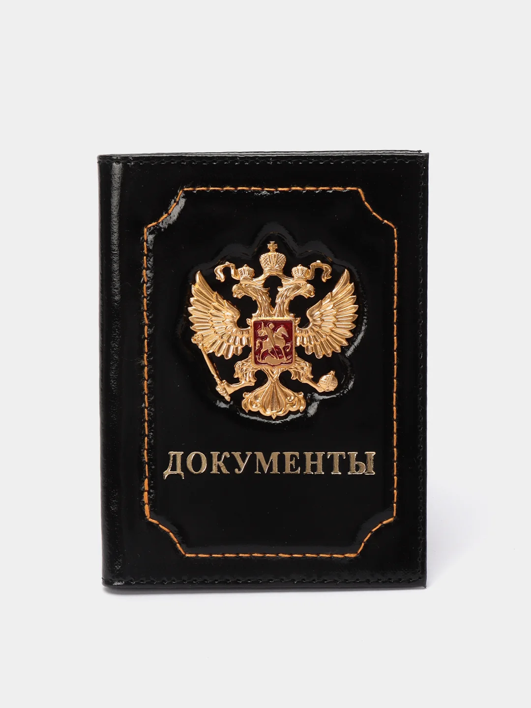Черный обложка на автодокументы, из натуральной кожи
