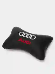 Подушка на подголовник для автомобиля с логотипом из экокожи, авто подушка