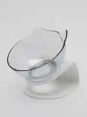 Серый миска одинарная с наклоном для кошек и малых собак