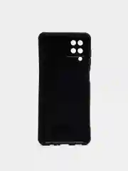 Индиго чехол Samsung Galaxy A12 / M12, Самсунг Галакси А12, М12 черный силиконовый, имитация кожи
