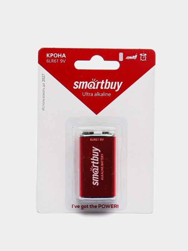 Батарейка крона 6LR61 Smartbuy Ultra, алкалиновая, 9V