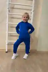 Синий детский спортивный костюм: худи и джоггеры