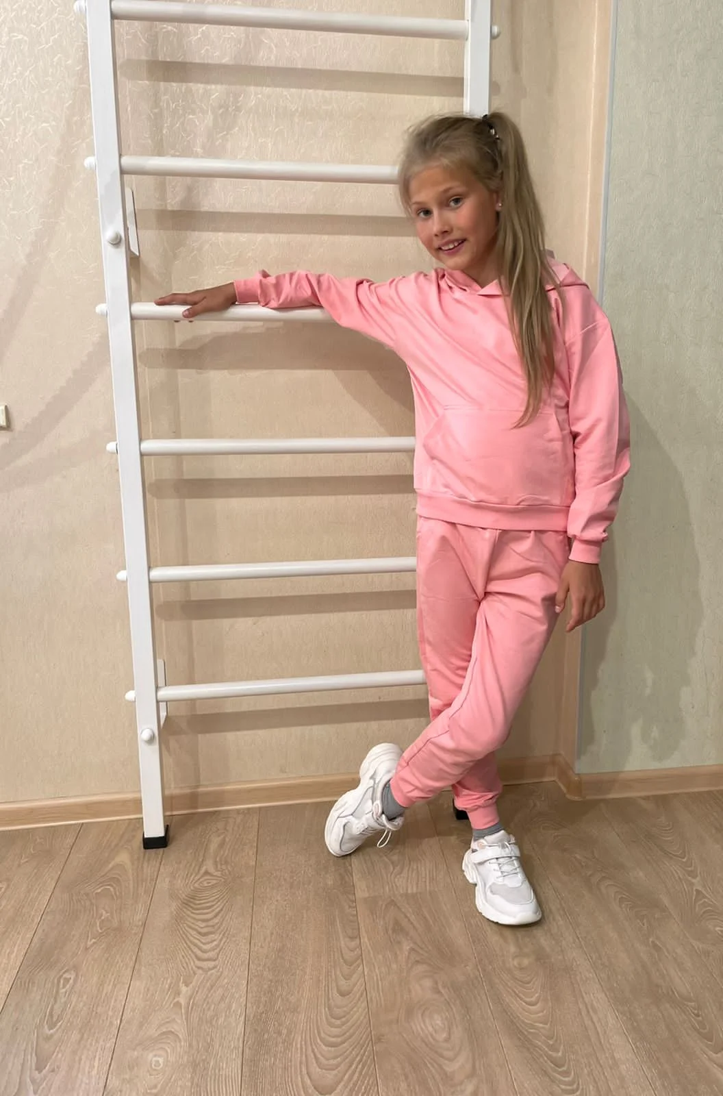 Розовый детский спортивный костюм, худи и джоггеры