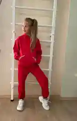 Красный детский спортивный костюм, худи и джоггеры