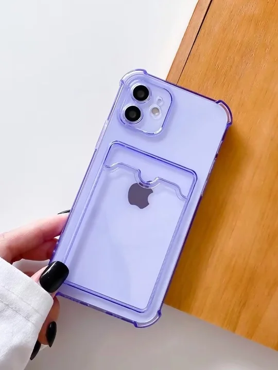 Серый чехол с  карманом для карт для Iphone 11, противоударный, силиконовый