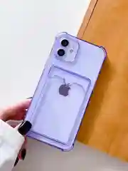 Серый чехол с  карманом для карт для Iphone 11, противоударный, силиконовый