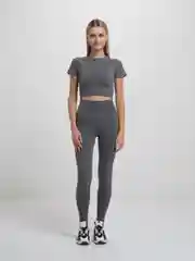 Серый костюм спортивный женский, бесшовный