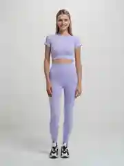 Сиреневый костюм спортивный женский, бесшовный