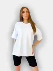 Белый футболка женская, однотонная, оверсайз