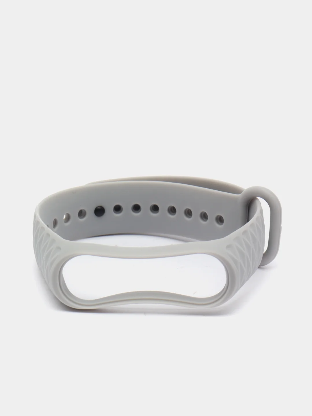 Серый ремешок силиконовый для Xiaomi Mi Band 3, Mi Band 4 (Ми Банд 3, 4), рифленый