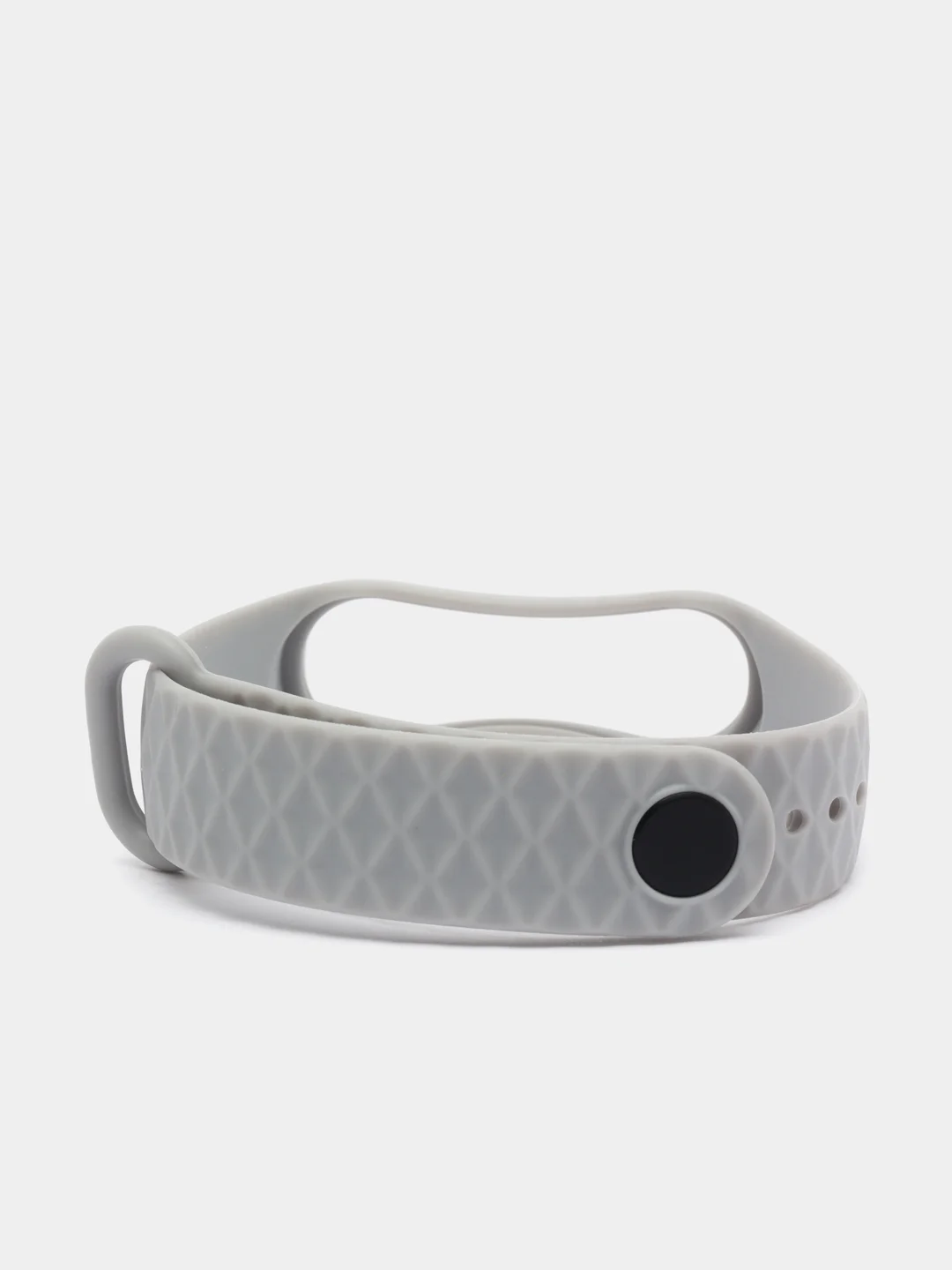 Серый ремешок силиконовый для Xiaomi Mi Band 3, Mi Band 4 (Ми Банд 3, 4), рифленый
