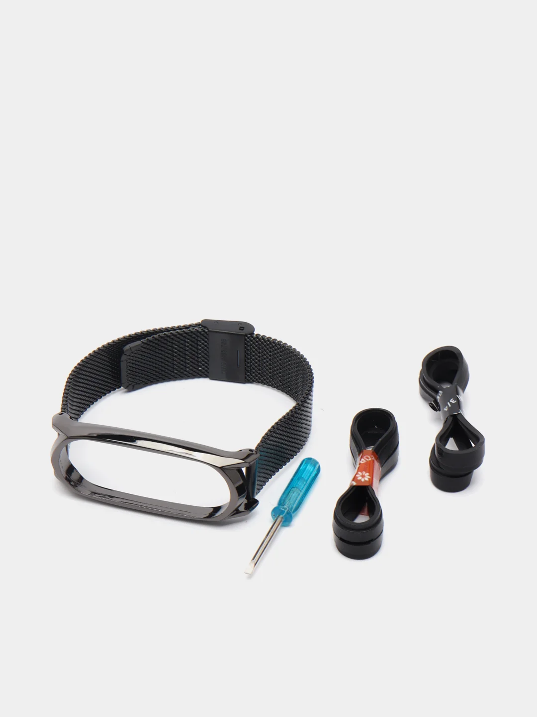 Черный металлический ремешок для Xiaomi Mi Band 3, 4, 5, 6