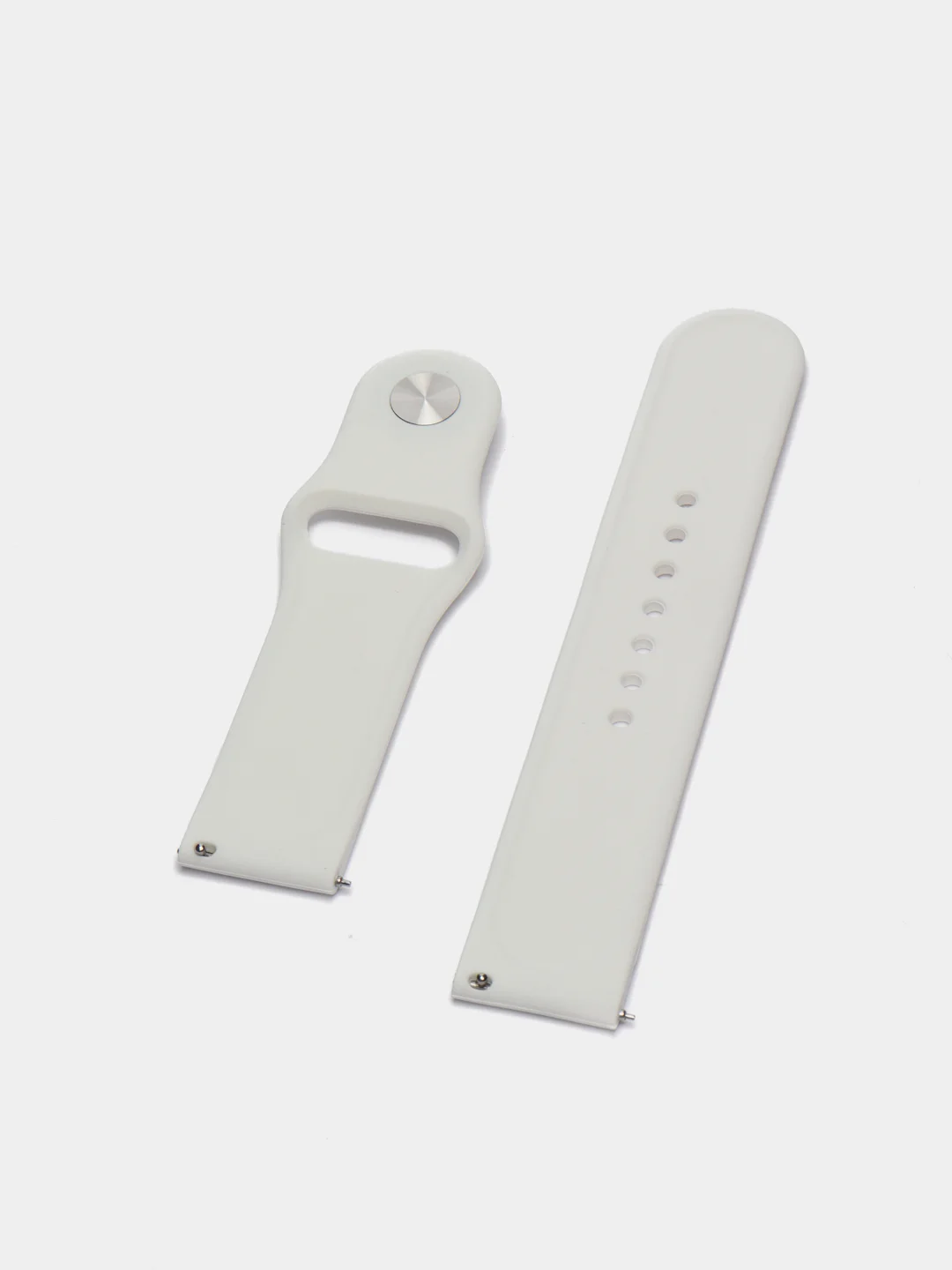 Белый силиконовый ремешок для Xiaomi Amazfit Bip / Huawei / Samsung, 20 мм / 22 мм, с кнопкой