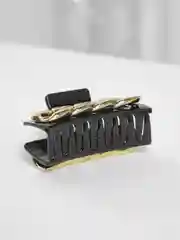 Черный краб для волос в черном и золотом цвете