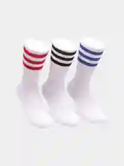 Носки белые удлиненные, с полосками, унисекс