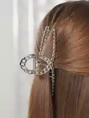 Серебряный заколка-краб "Цепь" для волос металлическая