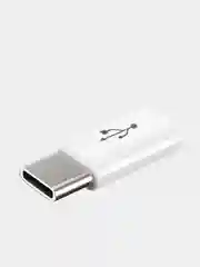 Белый адаптер переходник usb type c на micro usb otg