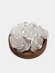 Белый полубусины фигурные Роза