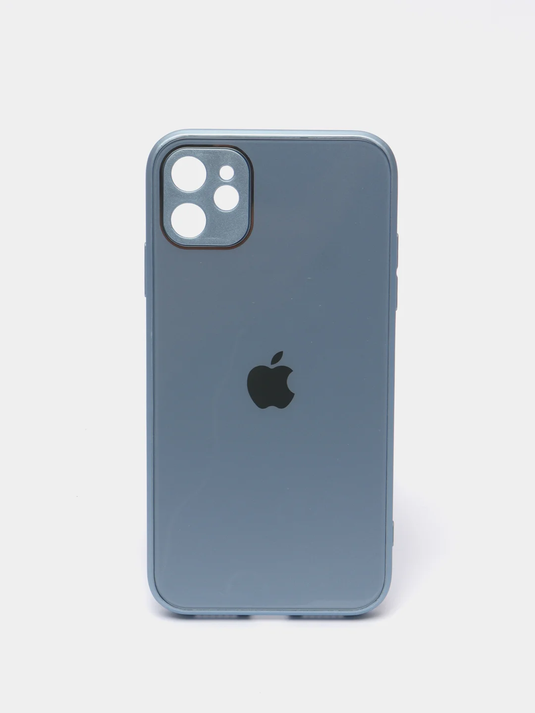 Небесно-голубой чехол силиконовый со стеклянной панелью для Apple iPhone 11 (Айфон 11)
