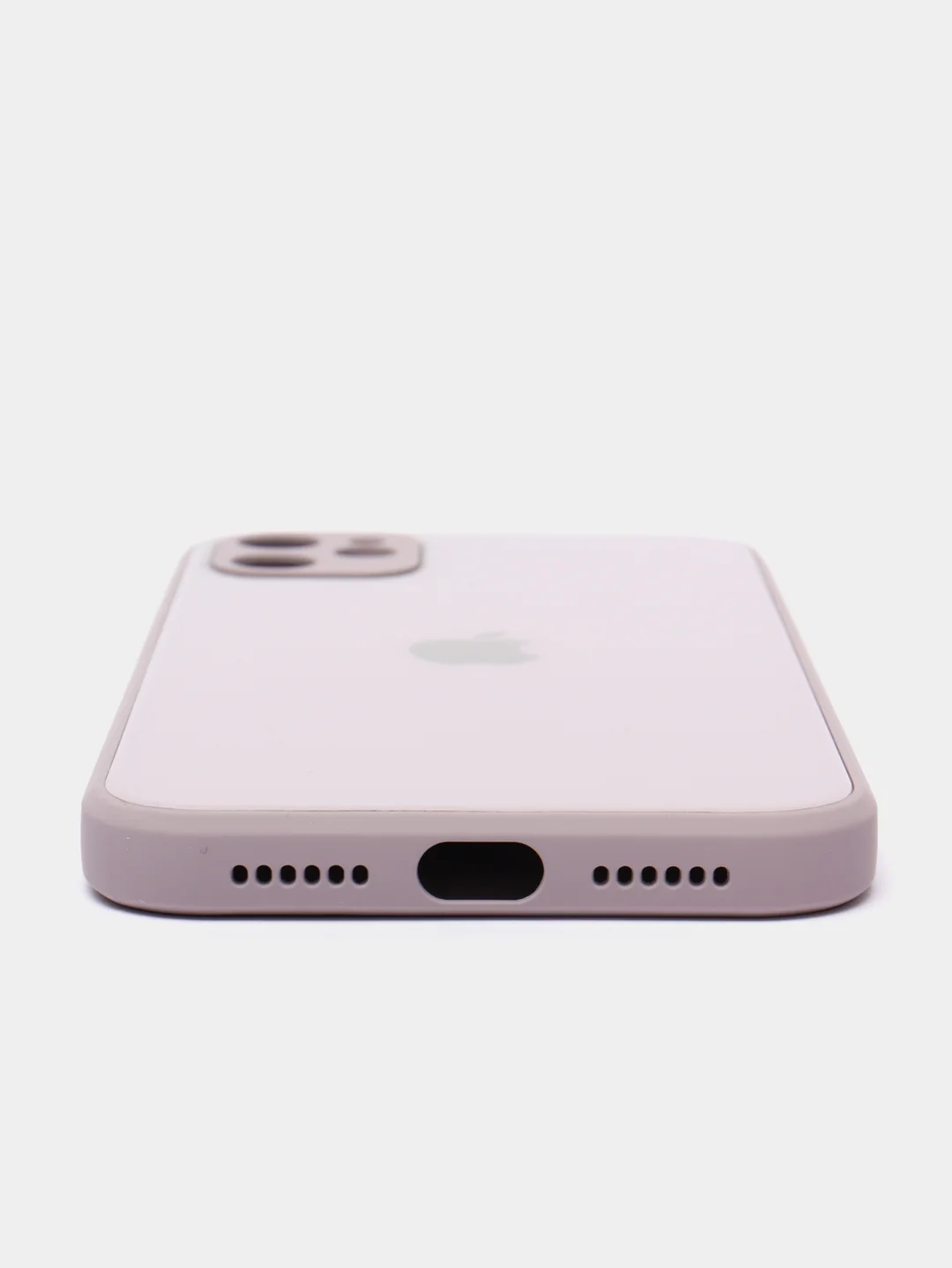 Бежевый меланж чехол силиконовый со стеклянной панелью для Apple iPhone 11 (Айфон 11)