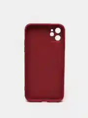 Багровый чехол силиконовый со стеклянной панелью для Apple iPhone 11 (Айфон 11)