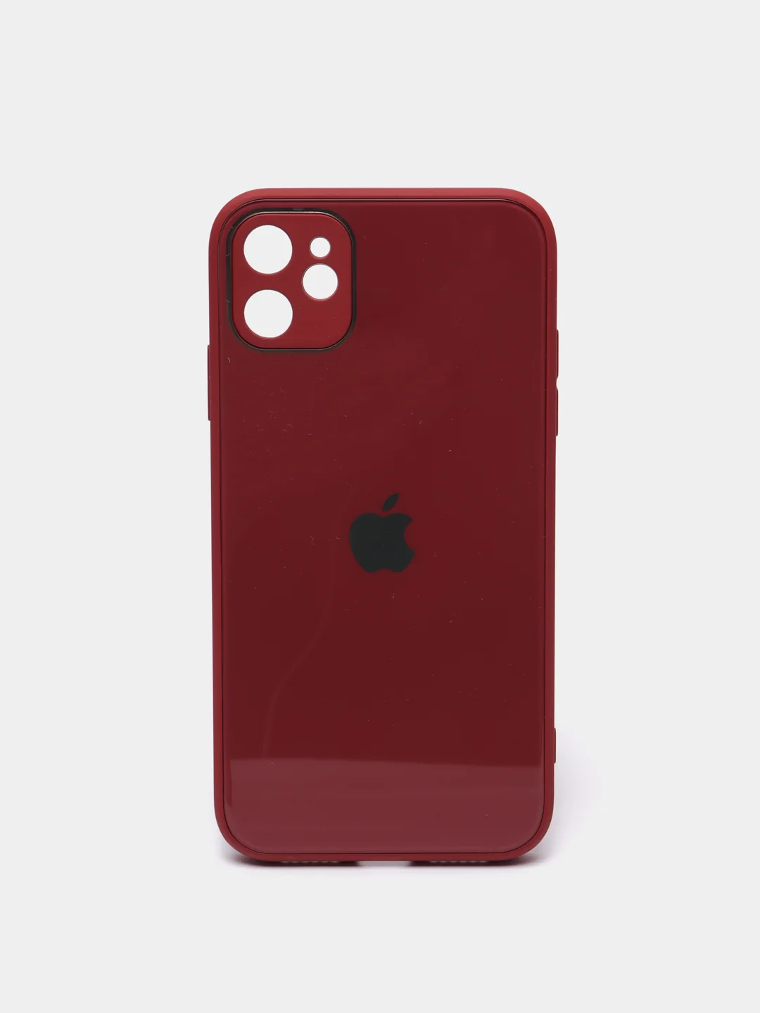 Багровый чехол силиконовый со стеклянной панелью для Apple iPhone 11 (Айфон 11)