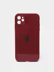 Багровый чехол силиконовый со стеклянной панелью для Apple iPhone 11 (Айфон 11)