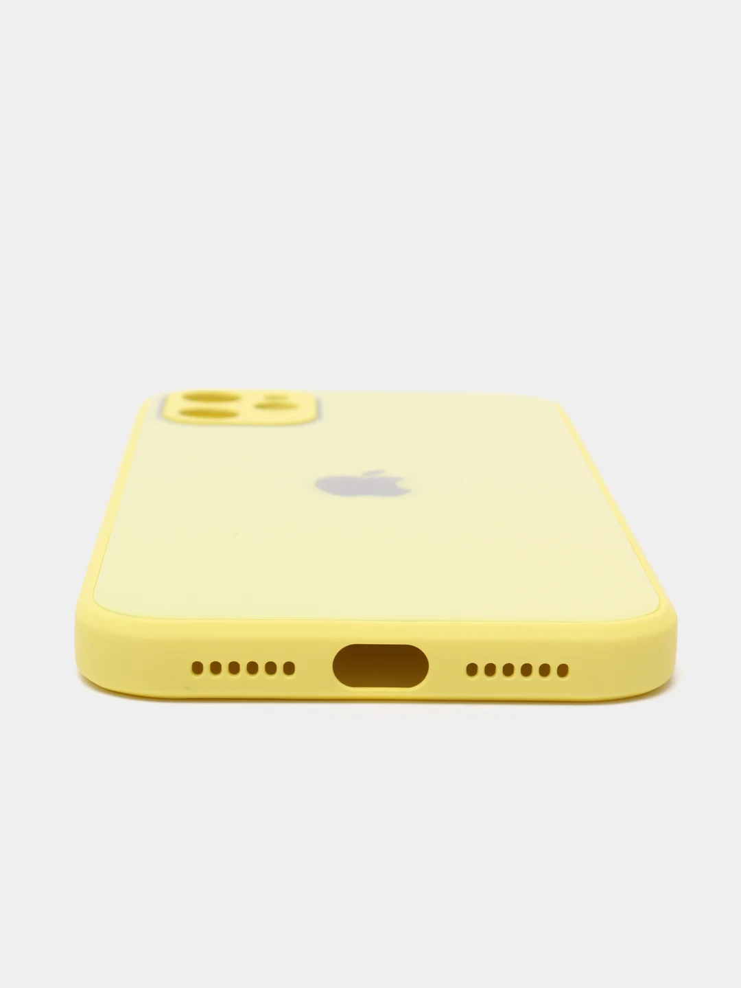 Лимонный чехол силиконовый со стеклянной панелью для Apple iPhone 11 (Айфон 11)