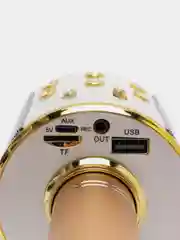 Желтый беспроводной караоке микрофон WS 858