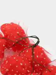 Красный розы из фоамирана с органзой на проволоке